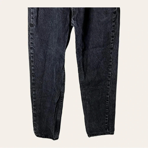 0721. ZARA HIGH WAISTED DENIM JEANS SIZE 2 BLACK IN COLOR FACTORY DISTRESSED - Picture 4 of 9